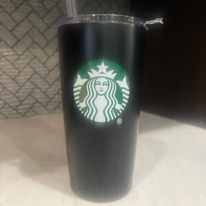 Starbucks Matte Black Tumbler with Green Logo